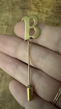 Vintage Gold Tone Initial B Stick Pin Hat Lapel Scarf