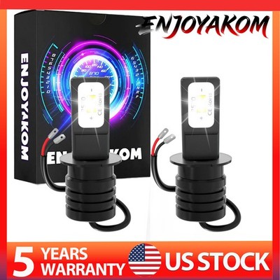 H3 6000K 2Pcs LED Fog Light Bulbs Conversion Kit High Power 8000lm Bright White