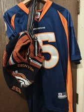 Denver Broncos Tim Tebow Jersey Size 50  Reebok Onfield NFL  & Backpack