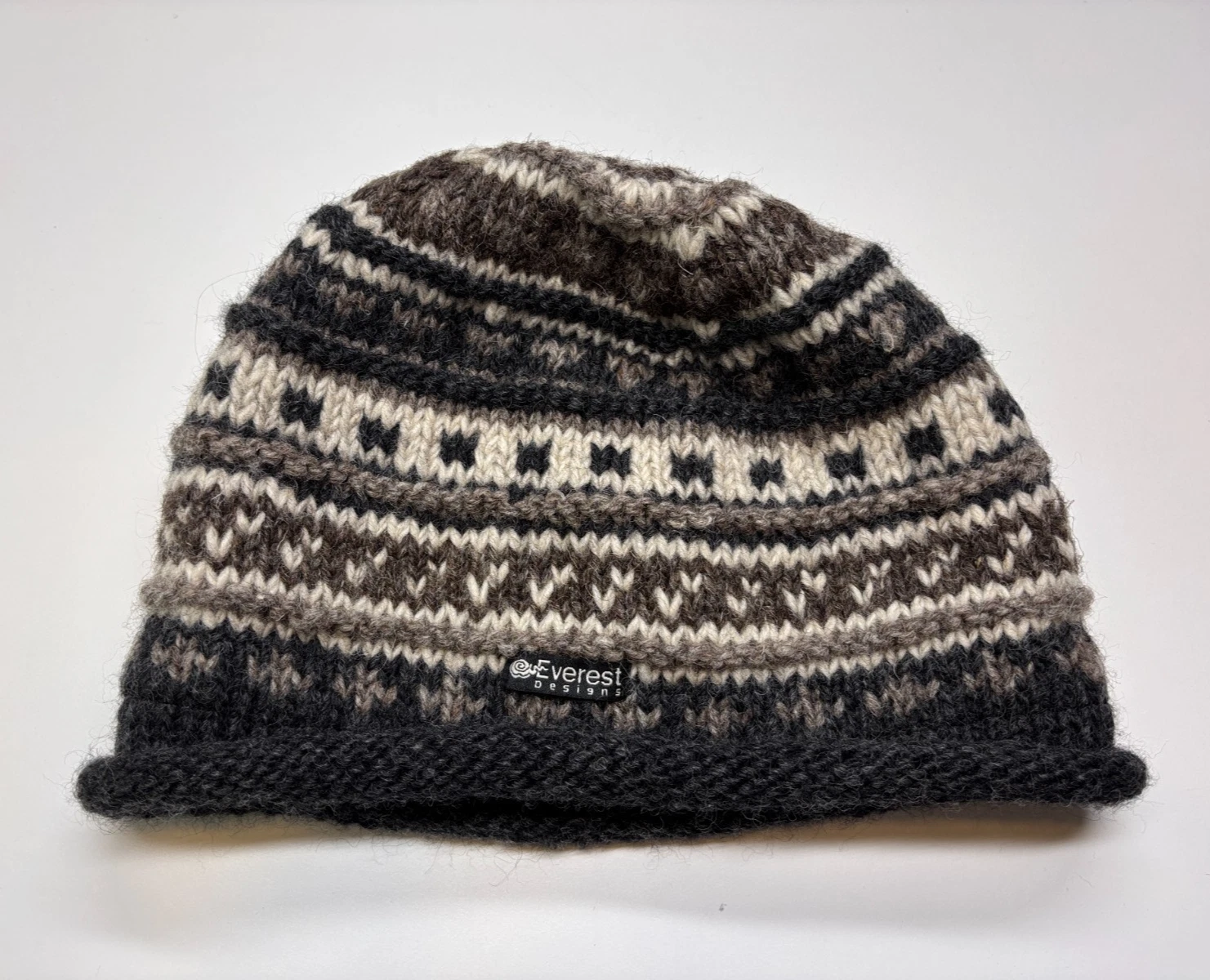 Everest Designs Cap Brown Gray Wool Fair Isle Fleece Lined Roll Beanie Hat Nepal
Opens in a new wind