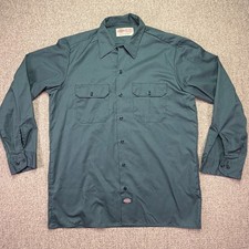 Vintage Dickies Made In USA Long Sleeve Work Shirt Mens 16.5 34 35 Gray NWOT