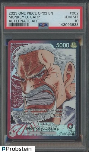 2023 One Piece OP02 EN #002 Monkey.D.Garp Alternate Art PSA 10 GEM MINT