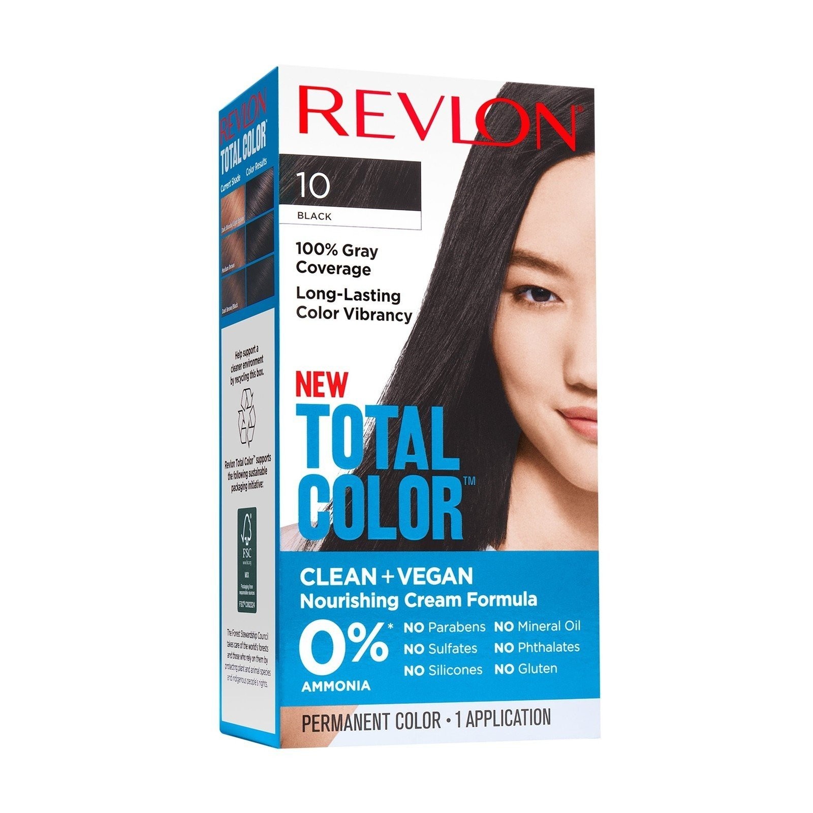 Permanent Hair Color, Clean And Vegan, 10 Black