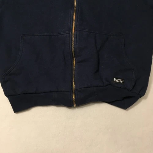 Walls Workwear Jacket Men’s Large blue Zip Hoodie Heavyweight QUILTED Lined image 3