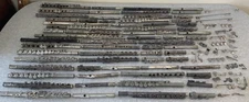 Huge Lot Of Vintage Flute Parts Body Mouthpiece Pieces Silver Repair