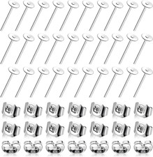 500pcs Stainless Steel Earring Posts with Backs Flat Pad Studs for DIY Jewelry