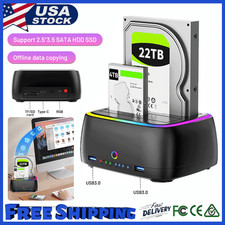 USB 3.0 to SATA for 2.5/3.5" HDD/SSD Dual Bay Docking Station w/Offline Clone S 