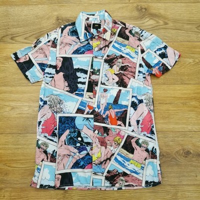 Edwin x Ugo Bienvenu Nimes Shirt Herren S Small Comic 70s Style All Over Print