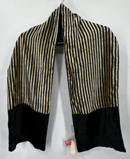 Vintage April Cornell Scarf Striped Velvet Lined Floral Boho Romantic