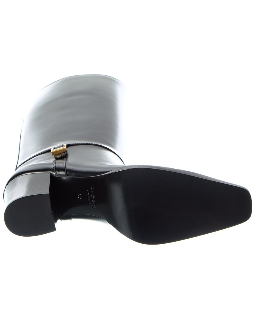 Saint Laurent Julia 70 Leather Knee-High Boot Women's  38.5 thumbnail 4