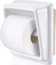 Recessed Ceramic Toilet Paper Holder Cutout Size 5.3 x 5.3 x 1.2 in White