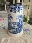 Vtg Royal Staffordshire Ironstone Pitcher Clarice Cliff Tonquin Blu Transferware
