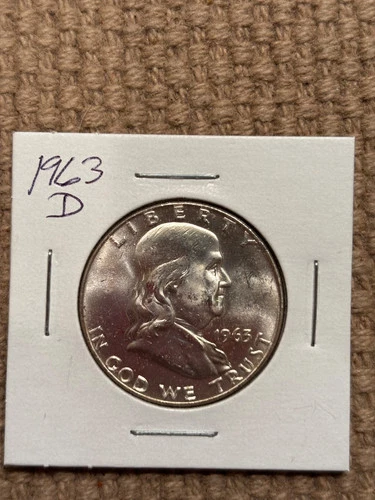 1963 D Franklin Half Dollar Uncirculated From Original Roll