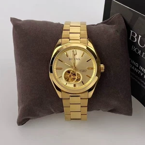 Nouveau Bulova Surveyor hommes automatique montre or cadran acier inoxydable 39 mm 97A182