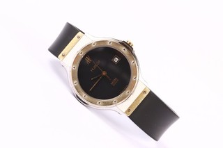 Hublot MDM Geneve 1390 2 Date 18k Gold Bezel 28mm Ladies Quartz Watch Working
