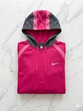 Nike Therma-FIT Pink Half-Zip Hoodie Women's Medium Performance Pullover Fleece