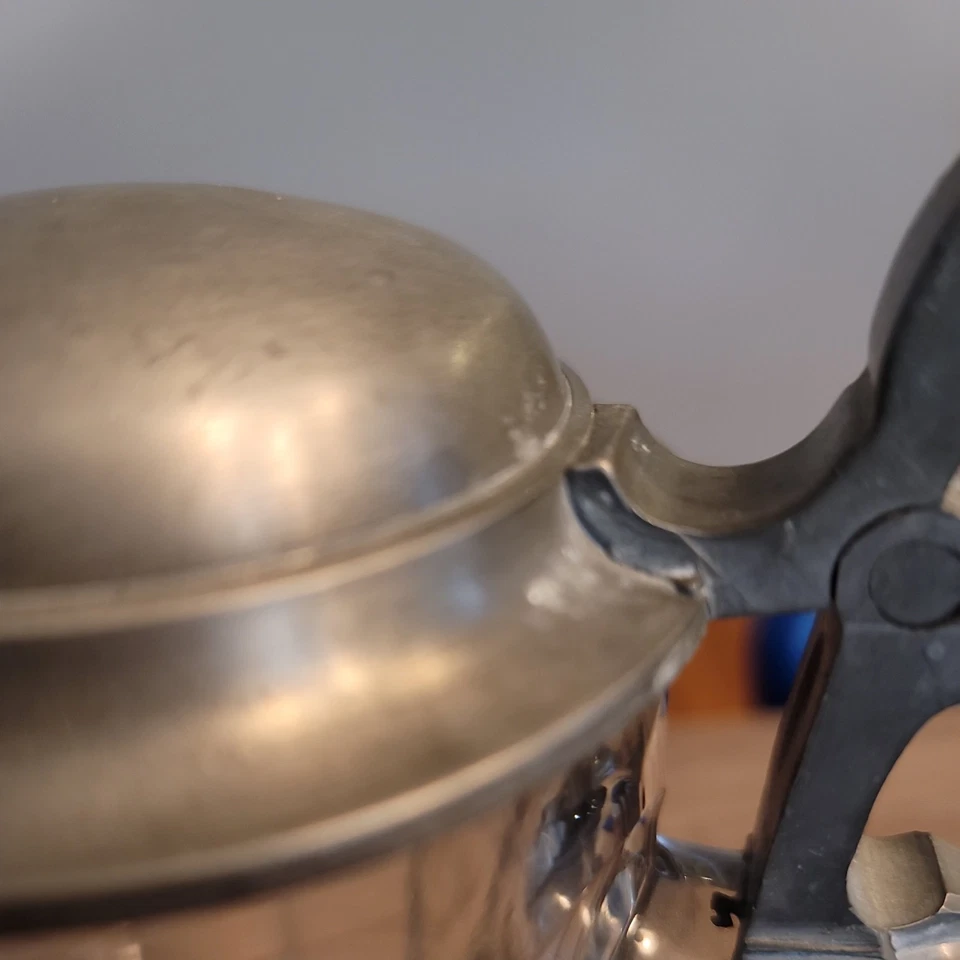 复古重玻璃啤酒斯坦带锡盖 — 第 3/4 张图片