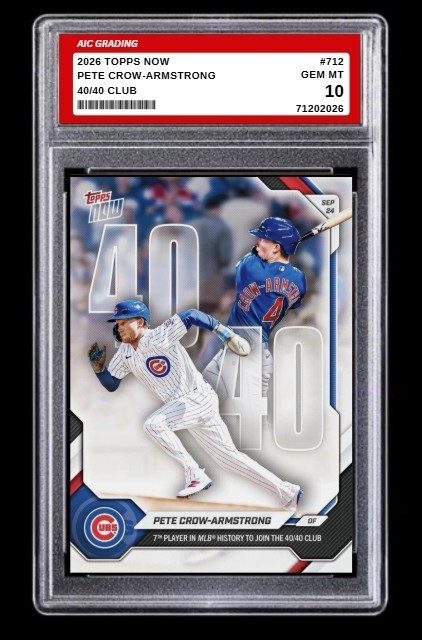 2026 Topps NOW Pete Crow-Armstrong Card #712 40/40 Chicago Cubs Graded 10