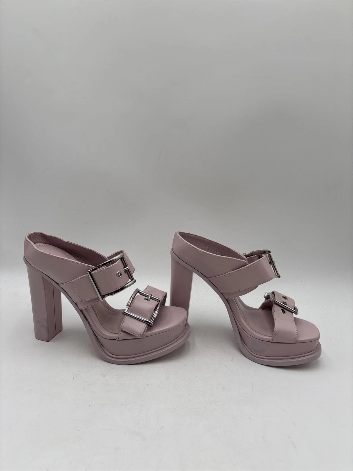 Alexander McQueen Mules donna pelle plateau lilla taglia 36