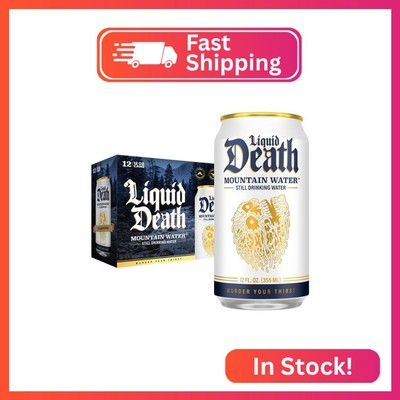 Liquid Death Still Mountain Water, Real Mountain Source, Ice-Cold Cans, Infinite