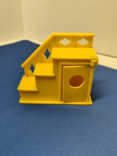 Vintage Fisher Price Little People Yellow Stairs Staircase for House 952 Stained