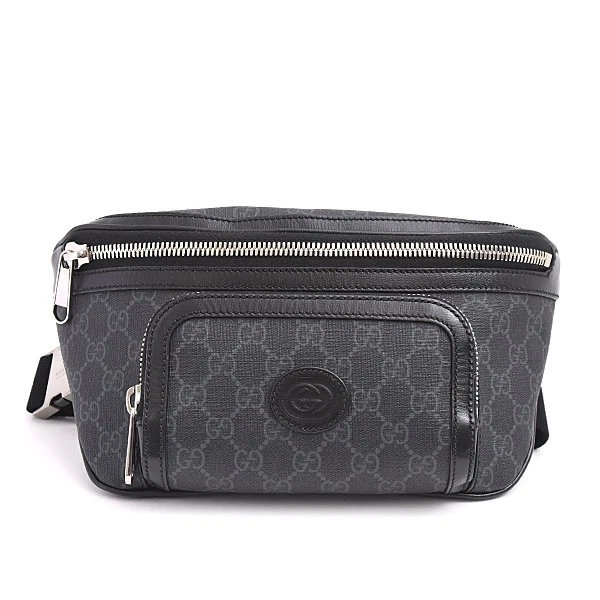 GUCCI GG Supreme Body Bag sac ceinture noir 733240 #170