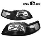 [OPEN BOX]BLACK CLEAR CORNER HEADLIGHT HEAD LAMPS for 1999-2004 FORD MUSTANG