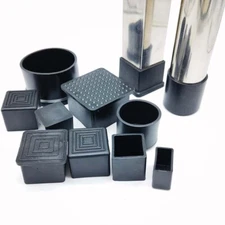 Chair Leg Floor Protectors Table Legs Covers Black PVC Furniture Leg Protectors