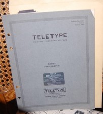 Teletype Printing Telegraph Systems Bulletin 1093 - Parts Reperforator