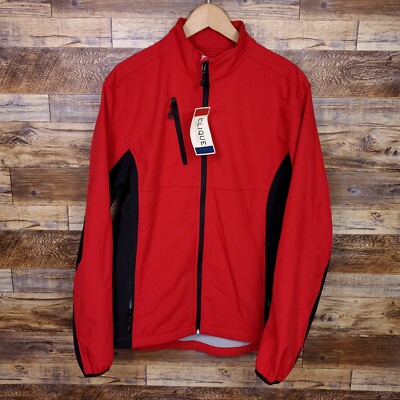 NEW Clique Full Zip Jacket Fleece lined Red Men's Size M