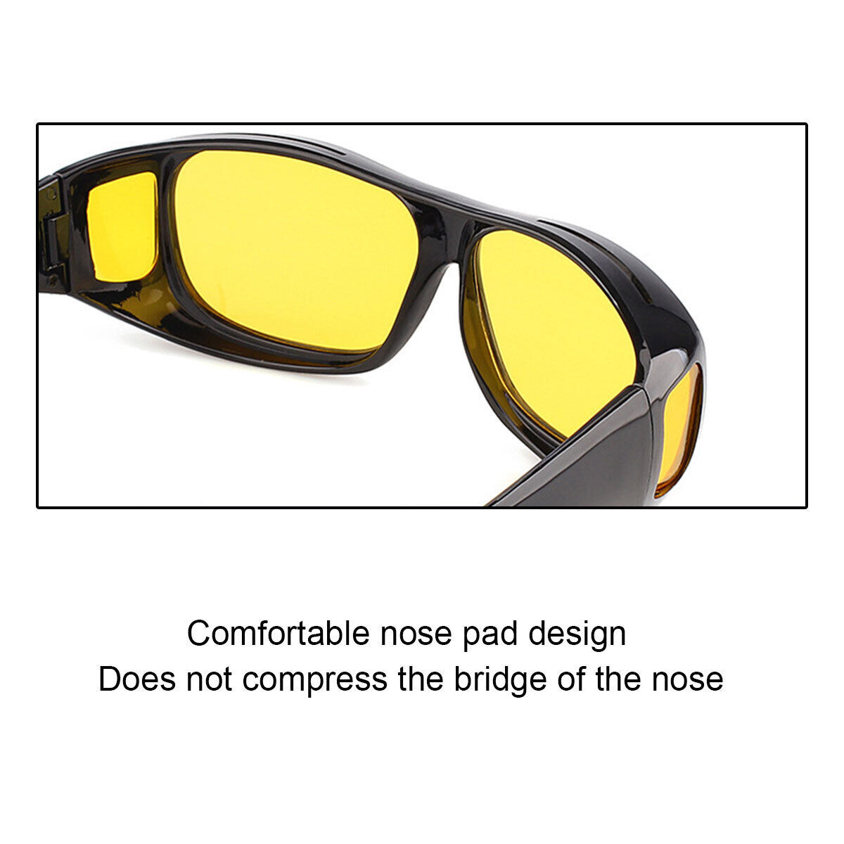 Night Driving Glasses HD Anti Glare Vision Polarized Yellow Lens Tinted