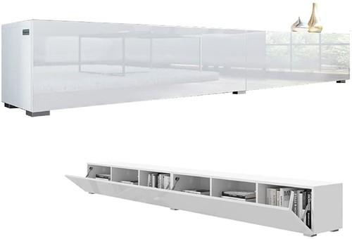 TV Wisząca deska Lowboard Szafka Deska w wysokim połysku / matowa 280 cm (2 x 140cm) długość - Zdjęcie 16 z 112