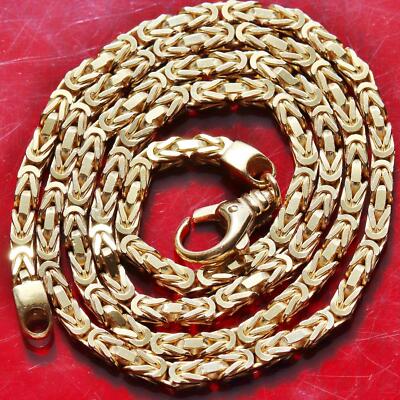 14k yellow gold necklace heavy Italian byzantine link chain
