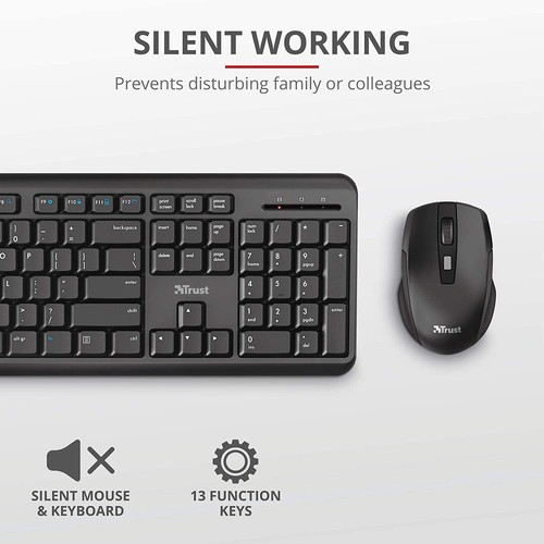 Trust YMO Silent Wireless Tastatur und Maus Set - Spanische Tastatur - Bild 3 von 5