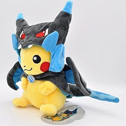 Pokemon PikaChu In Mega Charizard Hood Plushie Doll (NEW)