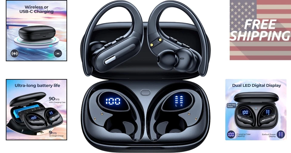 防水蓝牙耳塞带 90 小时游戏时间和清晰通话 — 第 2/4 张图片