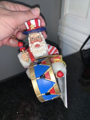 CLOTHTIQUE  Possible Dreams PATRIOTIC SANTA Christmas Tree ORNAMENT