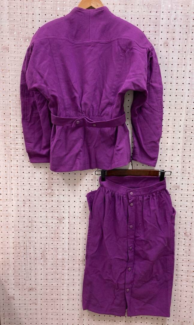 Thierry Mugler vintage purple bubble suit jacket and skirt set