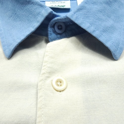 Rainforest Cafe Men Shirt XL Blue Tan Linen Rayon Bowler Rockabilly Hipster Camp - Picture 2 of 23