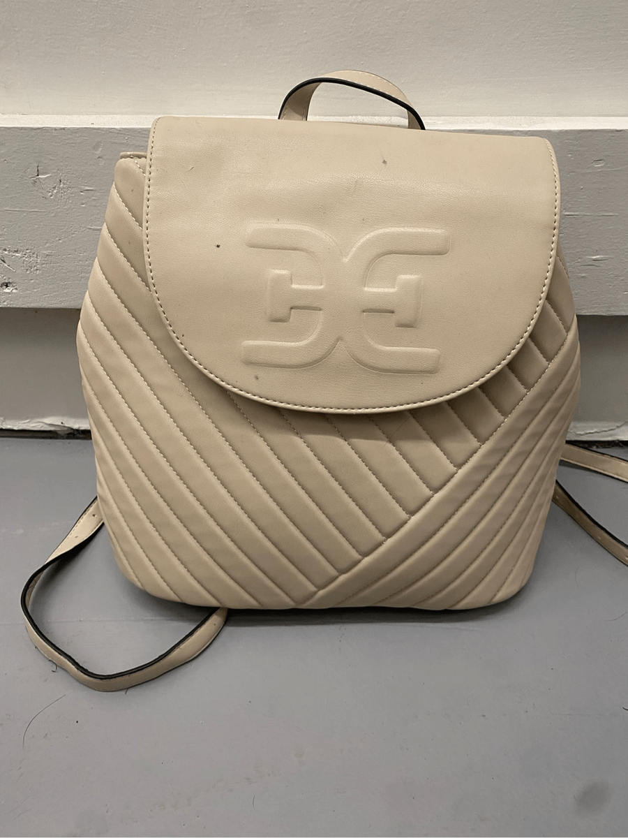 Sam Edelman Elise Faux Leather Backpack Ivory- Preloved 
