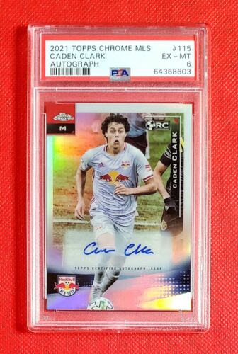 Caden Clark 2021 Topps Chrome MLS #115 Rookie Refractor Auto Autograph PSA 6 - Imagen 1 de 2
