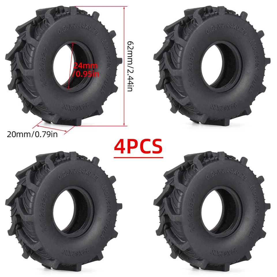 4x 9IMOD RC Gummireifen Radreifen für 1/18 TRX4M 1/24 Axial SCX24 RC Crawler Car - Bild 4 von 4