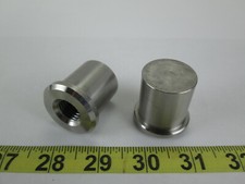 Lot of 2 SS Boss Flange 9/16" ID x 1-3/16" OD x 1-3/8" Flange x 1-7/16" Length
