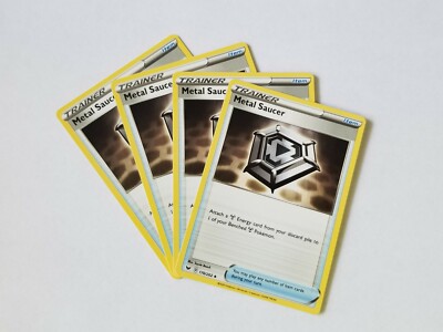 gold metal saucer pokemon card value 4x METAL SAUCER 170/202 Sword & Shield Playset Trainer Pokémon Card Near  Mint