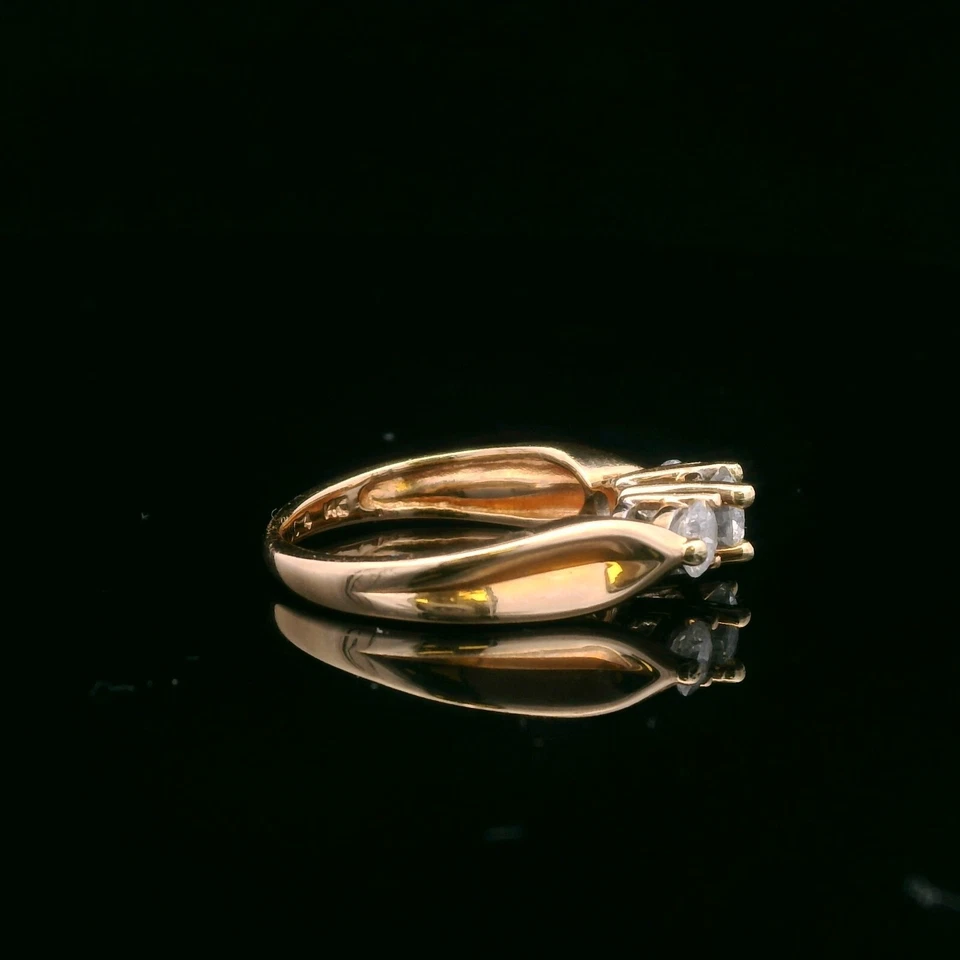 Anillo de diamantes de oro amarillo de 14 quilates de 0,75 quilates - tamaño 5,25 - 3,49 g Foto 4 de 4