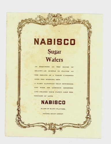 1902 Trade Biscuit Card Victorian Nabisco Wafers Sugar Cherubs Girl Lovely 7x9 - Picture 3 of 5