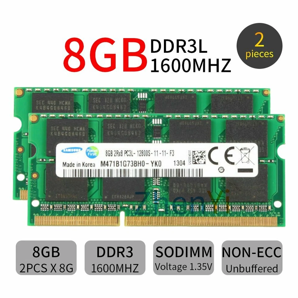 32GB 16GB 8GB PC3L DDR3L 1600MHz /1333MHz 204Pin 1.35V Laptop RAM Samsung LOT AU - Image 4 of 4