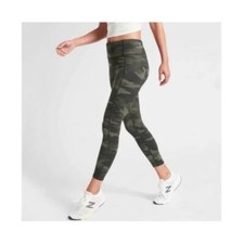 Athleta Camo Contender 7/8 Tight Black Gray Leggings XS Workout Pants Womens