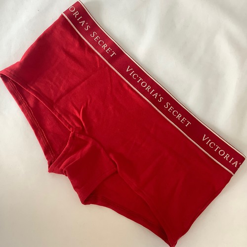 Short boxer imprimé rouge vif Victoria's Secret slips - taille S - flambant neuf - Photo 1/4