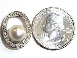 14k-white-gold-09ct-SI1-H-womens-diamond-pearl-pendant-charm-2-9g-estate